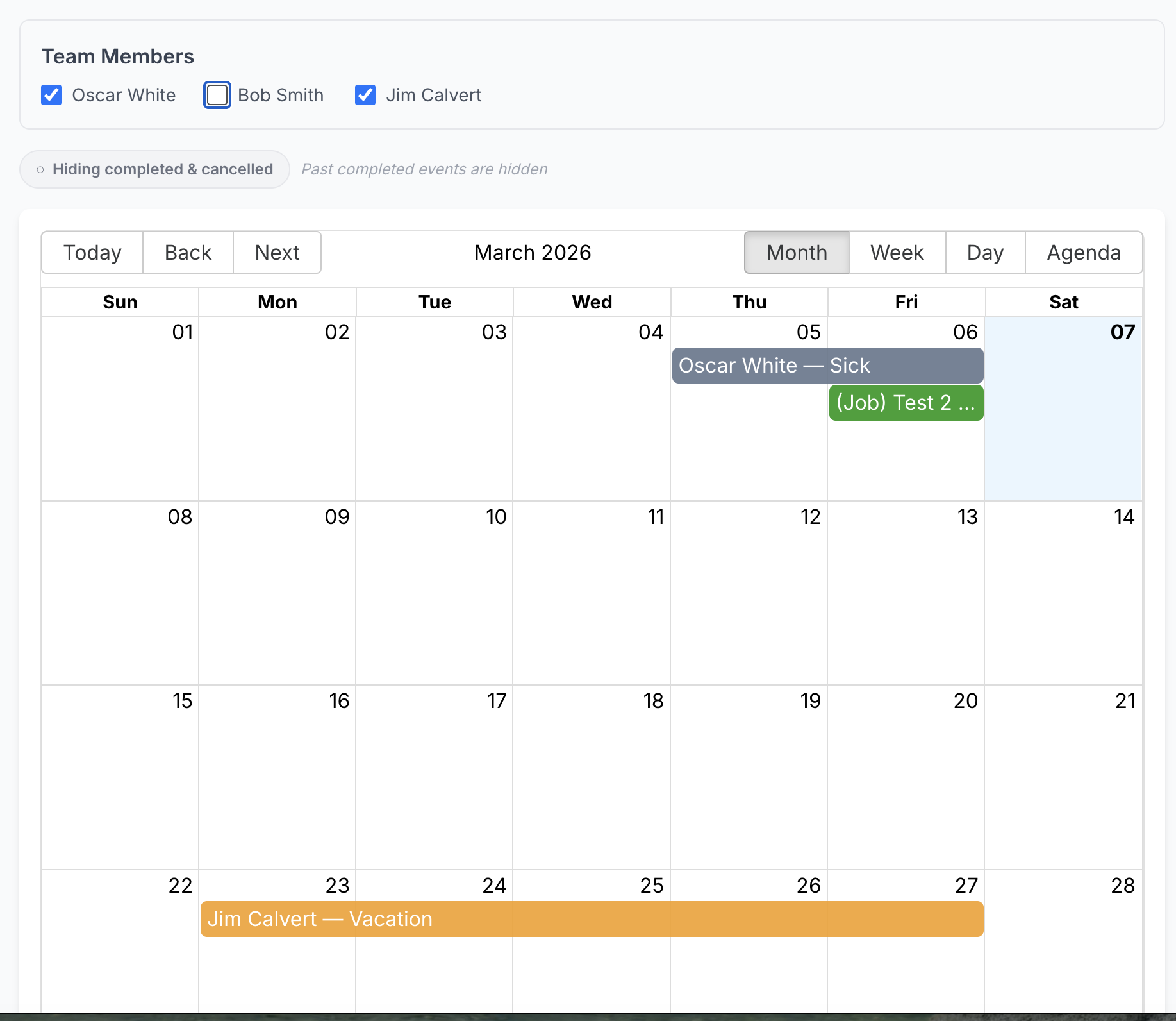 2. Calendar integration