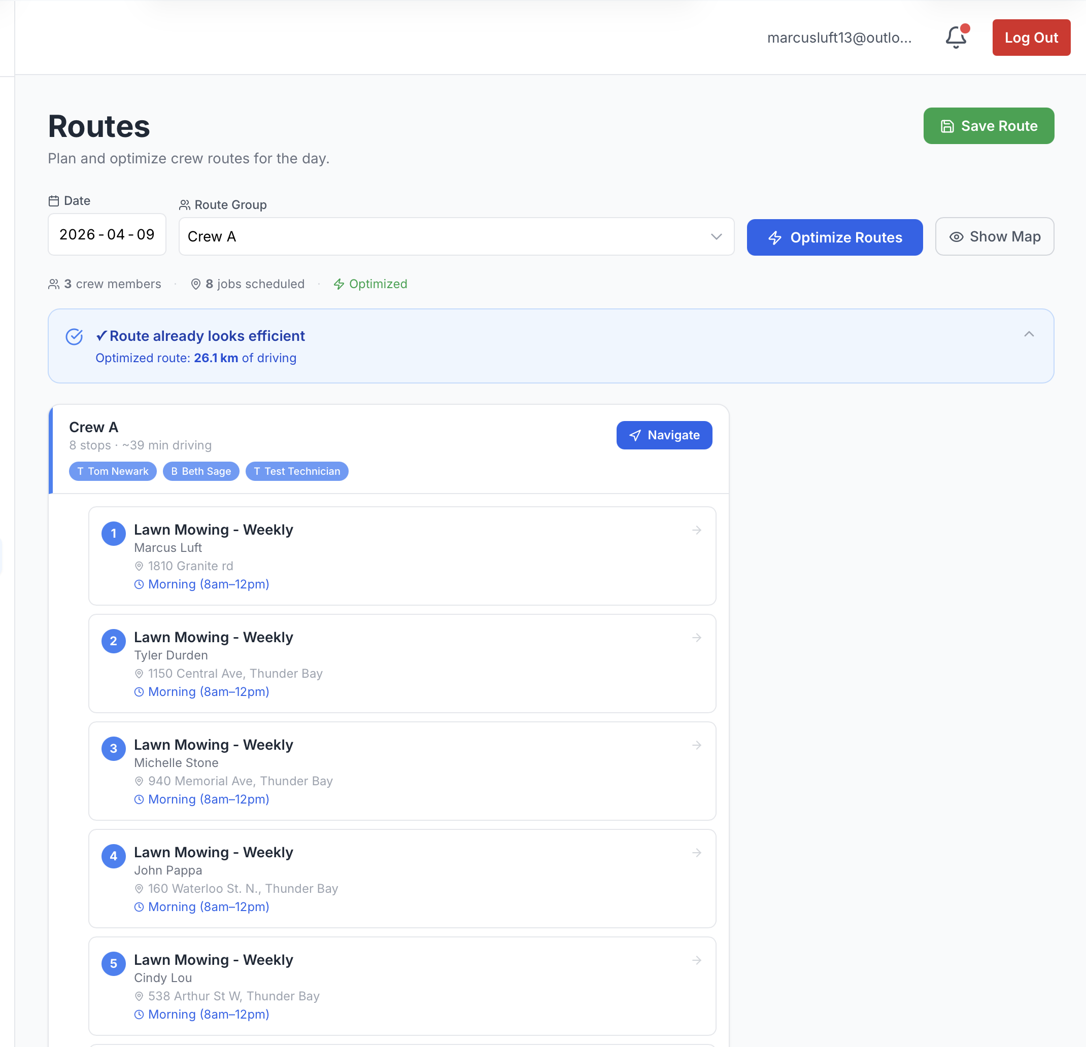 4. Route Health score